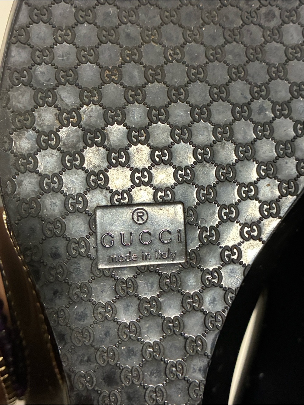 Gucci Marola Black Jelly GG Peep Toe Wedge Sandals Size 38 US 8 Like New Box - Picture 7 of 17